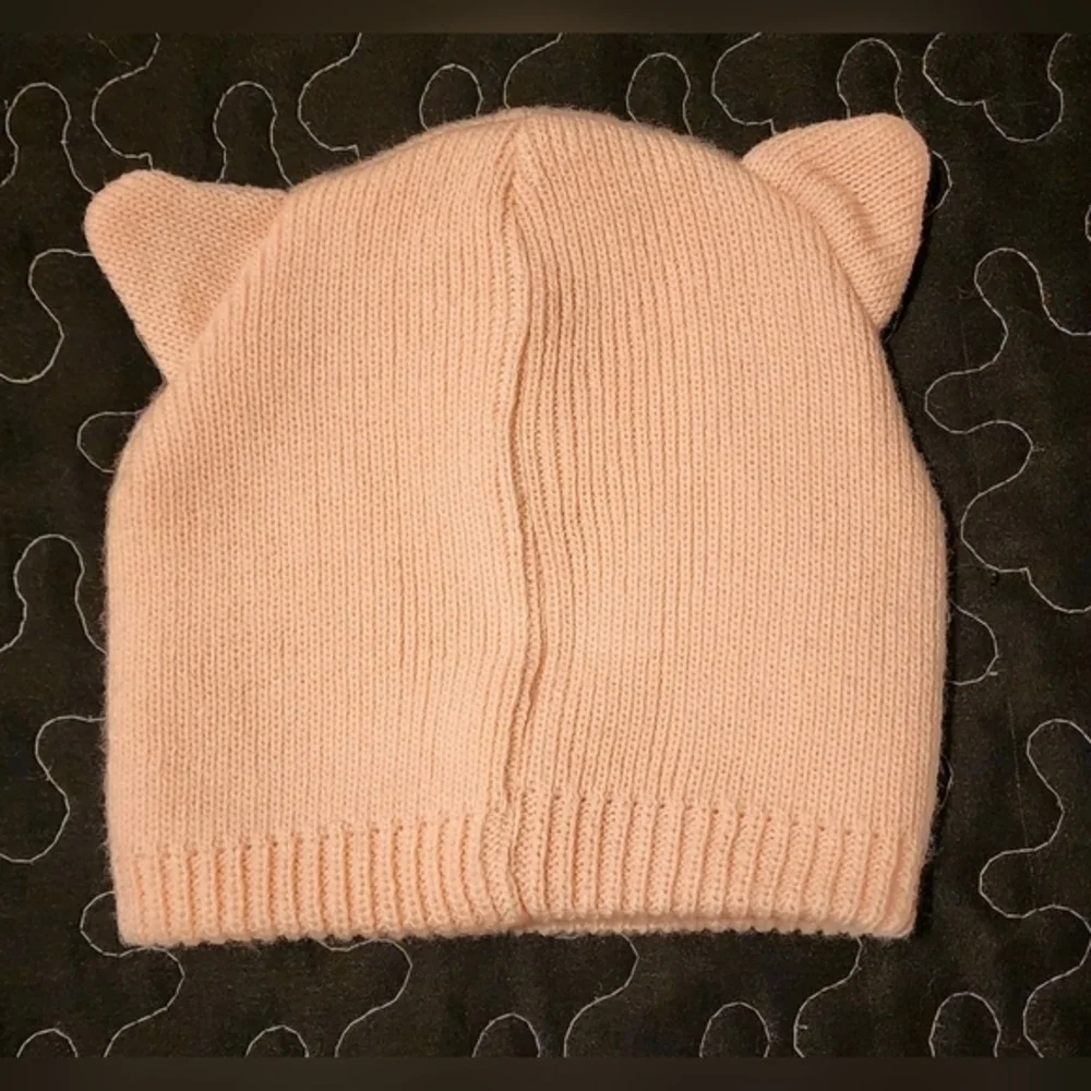 Girl's Kitten Cat Winter Beanie Hat. Pink‎ Size 2T-3T